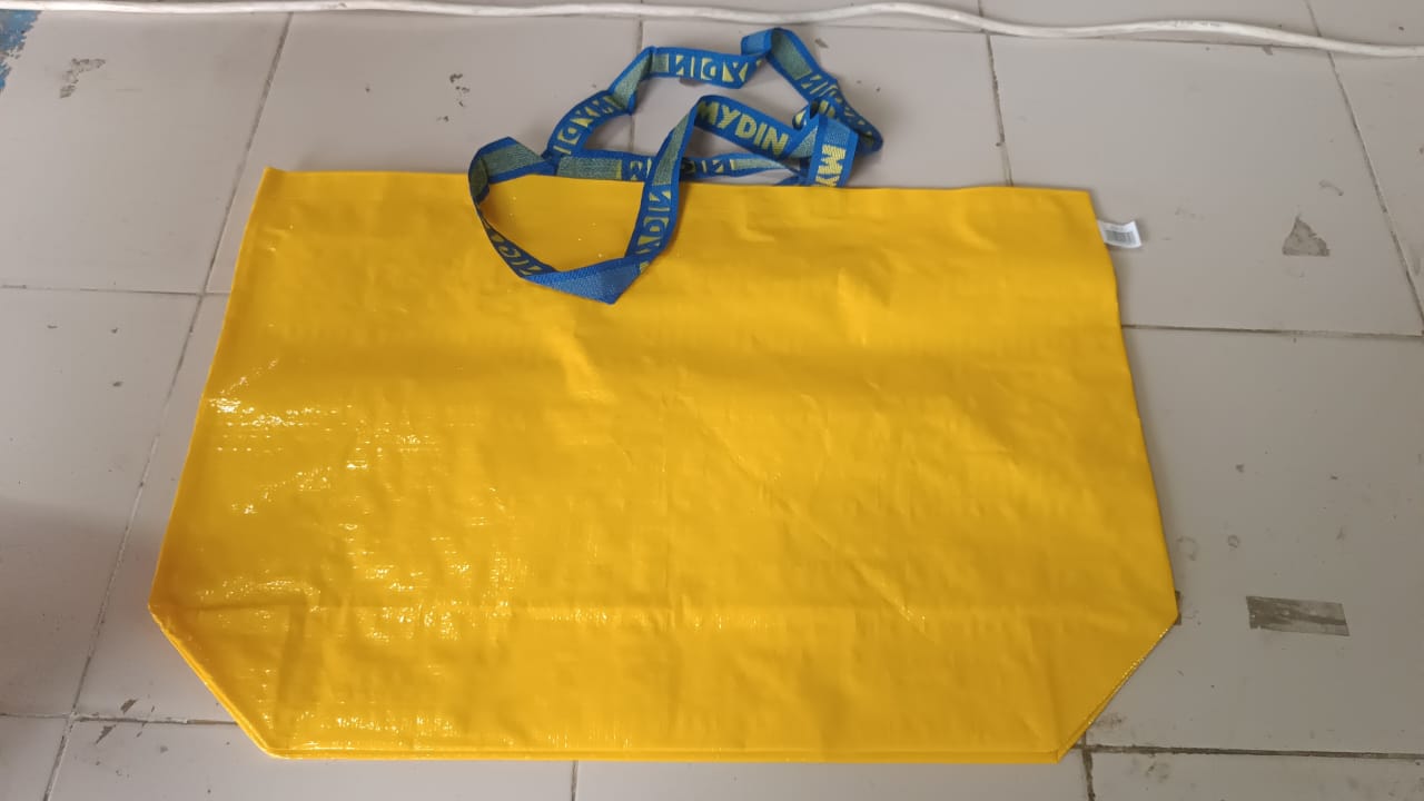 Plastic Eco-Friendly Large Shopping Tote Bag 62x44cm (Mixcolor & 1 Pc)